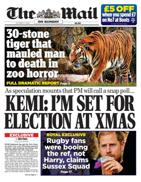 Cover of The Mail on Sunday