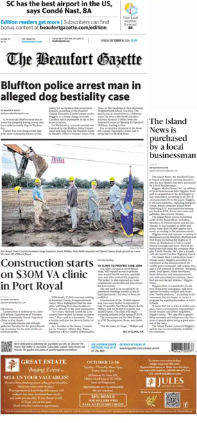 Cover of Beaufort Gazette (Sunday)