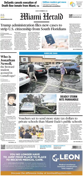 Cover of Miami Herald (Sunday)