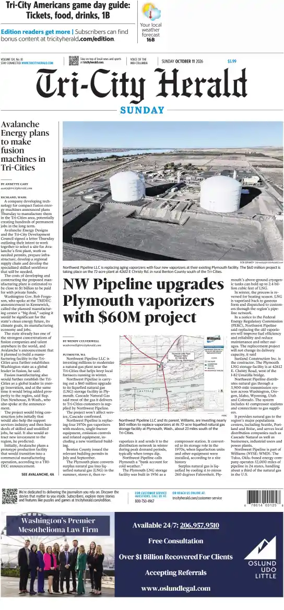 Cover of Tri-City Herald (Sunday)