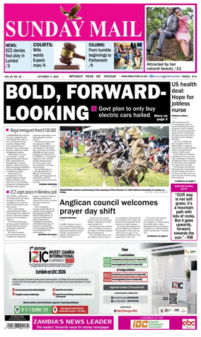 Cover of Zambia Daily Mail