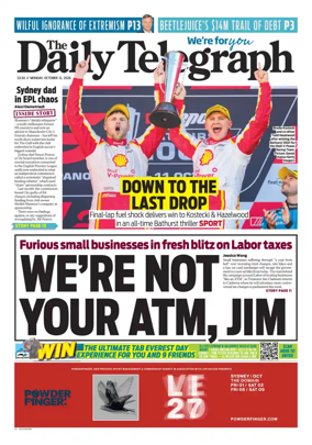 Cover of The Daily Telegraph (Sydney)