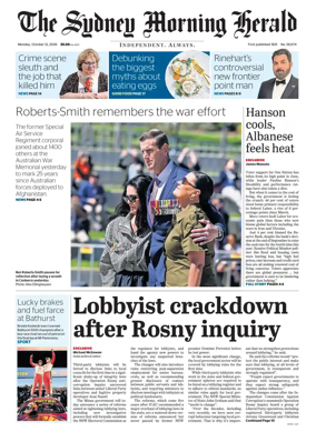 Cover of The Sydney Morning Herald