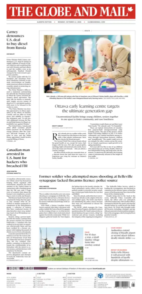 Cover of The Globe and Mail (Alberta Edition)