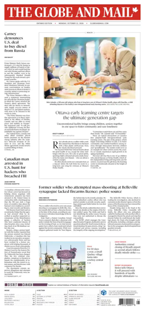 Cover of The Globe and Mail (Ontario Edition)