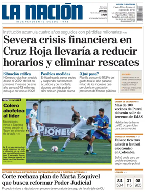 Cover of La Nacion (Costa Rica)