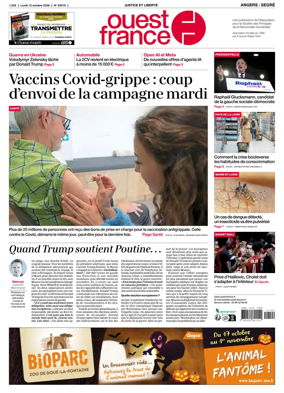 Cover of Ouest France (Angers / Segre)