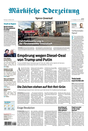 Cover of Markische Oderzeitung Spree-Journal