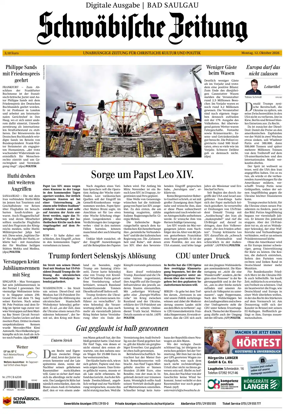 Cover of Schwabische Zeitung (Bad Saulgau)