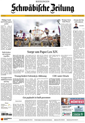 Cover of Schwabische Zeitung (Riedlingen)