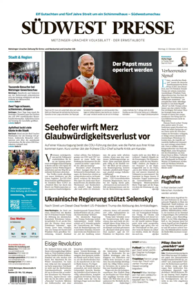 Cover of Sudwest Presse - Metzinger Uracher Volksblatt - Der Ermstalbote