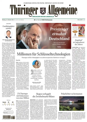 Cover of Thuringer Allgemeine (Muhlhausen und Bad Langensalza)
