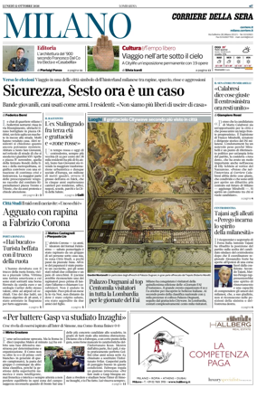 Cover of Corriere della Sera (Milano)