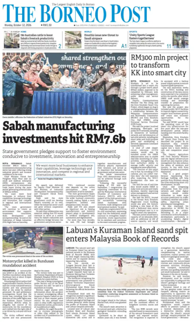 Cover of The Borneo Post (Sabah)