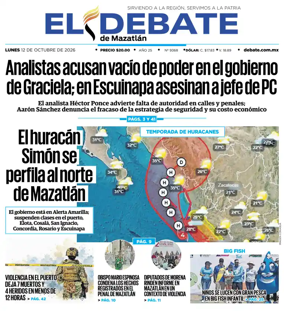 Cover of El Debate de Mazatlan