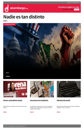 Cover of Sin Embargo Opinion
