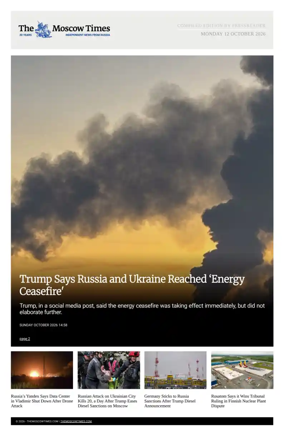 Cover of The Moscow Times - English