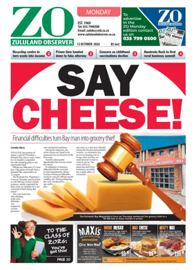 Cover of Zululand Observer - Monday