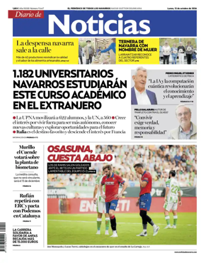 Cover of Diario de Noticias (Spain)