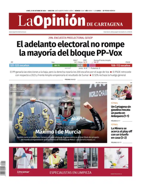 Cover of La Opinion de Murcia (Cartagena)