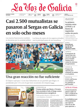 Cover of La Voz de Galicia (A Coruna)