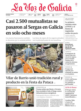 Cover of La Voz de Galicia (Ourense)