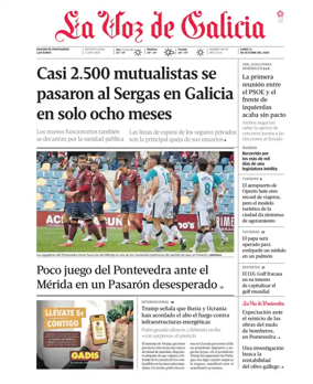 Cover of La Voz de Galicia (Pontevedra)