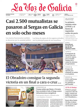 Cover of La Voz de Galicia (Santiago)