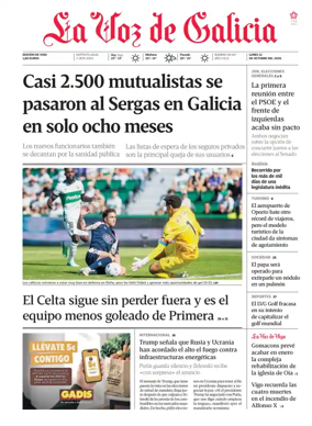 Cover of La Voz de Galicia (Vigo)