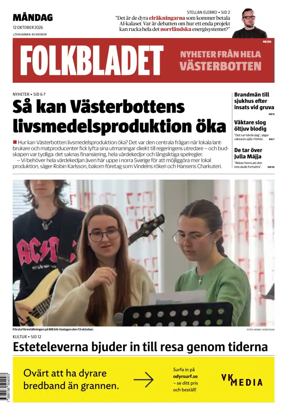 Cover of Folkbladet Vasterbotten