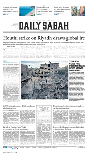 Cover of Daily Sabah (Turkey)