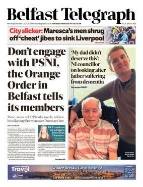 Cover of Belfast Telegraph