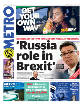 Cover of Metro (UK)