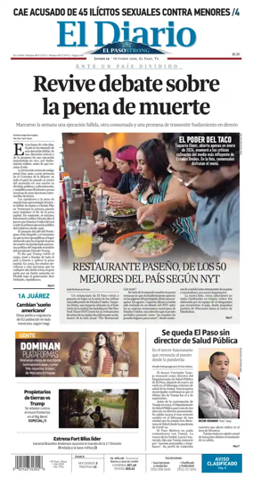 Cover of El Diario de El Paso