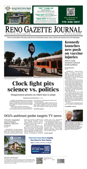 Cover of Reno Gazette Journal