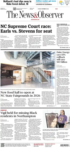 Cover of The News & Observer