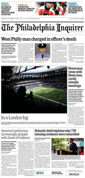 Cover of The Philadelphia Inquirer (South Jersey edition)