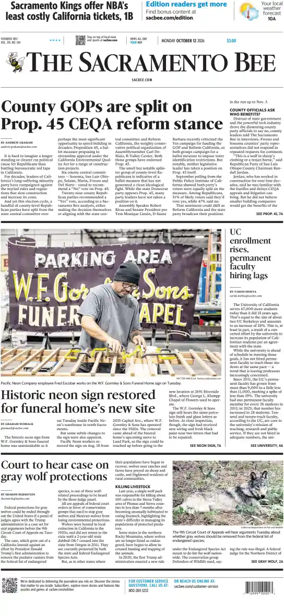 Cover of The Sacramento Bee
