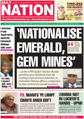 Cover of Daily Nation Newspaper