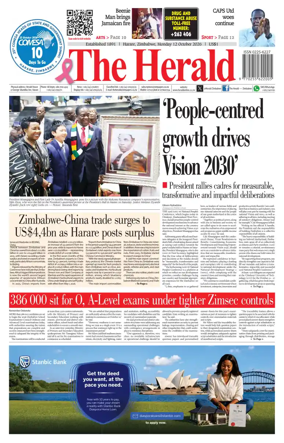 Cover of The Herald (Zimbabwe)