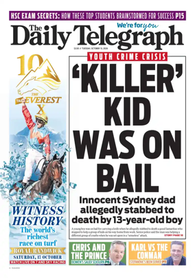 Cover of The Daily Telegraph (Sydney)