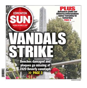 Cover of Edmonton Sun
