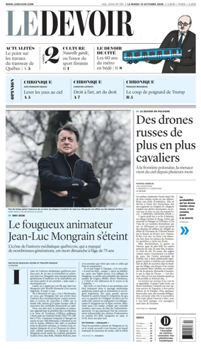 Cover of Le Devoir