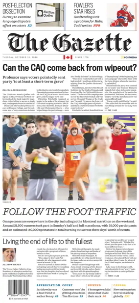 Cover of Montreal Gazette