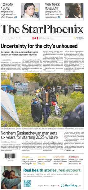 Cover of Saskatoon StarPhoenix