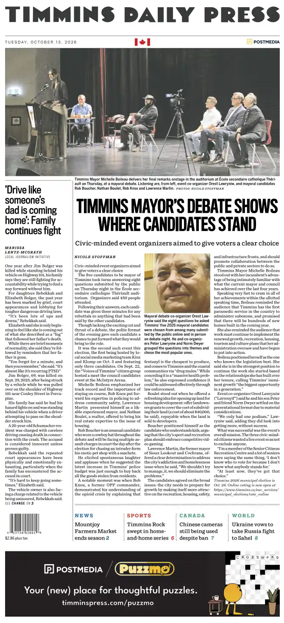 Cover of The Daily Press (Timmins)
