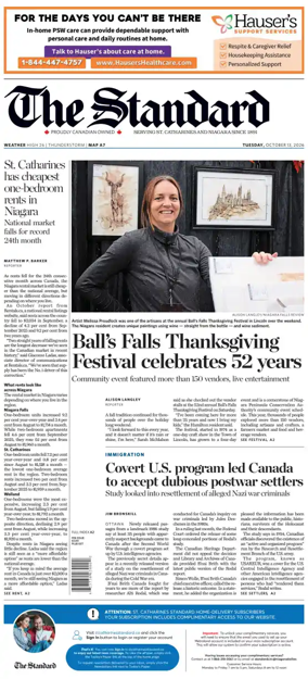 Cover of The Standard (St. Catharines)