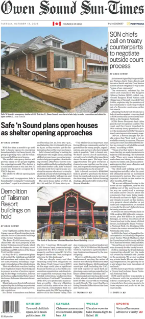 Cover of The Sun Times (Owen Sound)
