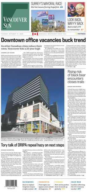 Cover of Vancouver Sun