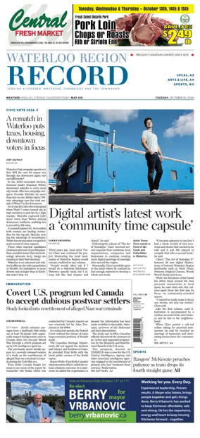 Cover of Waterloo Region Record